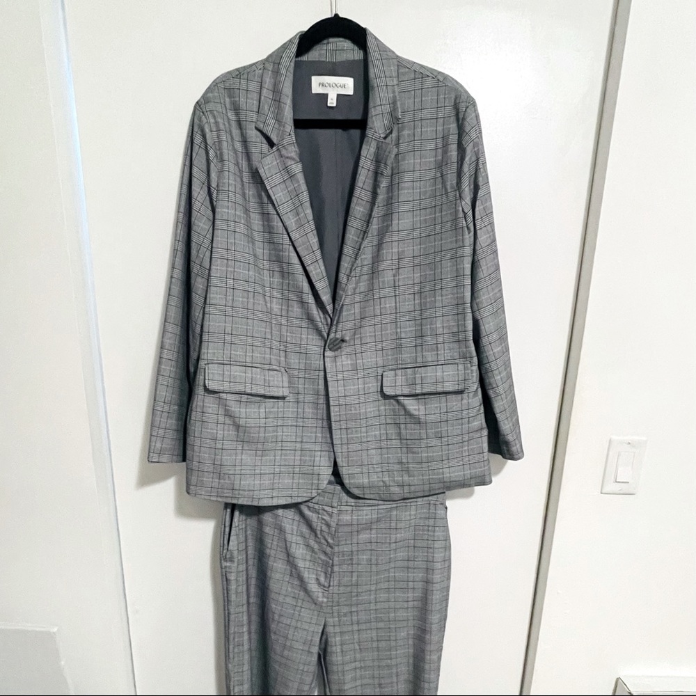Prologue houndstooth plaid Suit